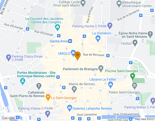 Plan pour situer La Rose d'Along à Rennes