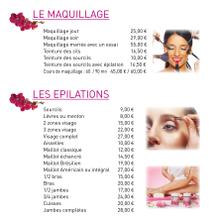 Tarifs Institut Beauté Glamour