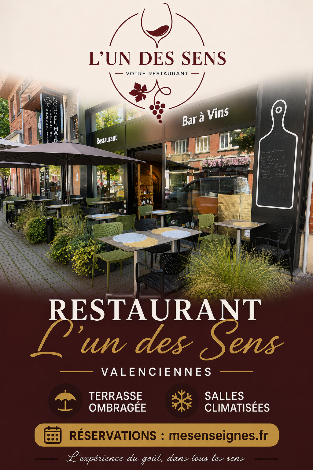 Terrasse et salles climatisées