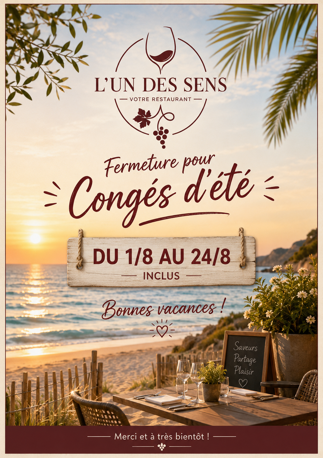 L'Un des Sens est en vacances