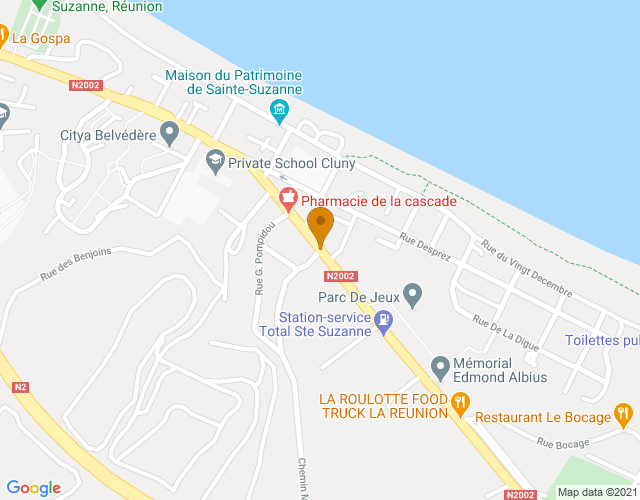 Plan pour situer Pneu Express Service à Sainte-Suzanne