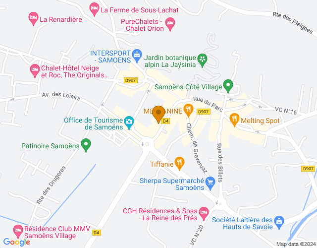 Plan pour situer L'ART DES CHOIX à Samoëns