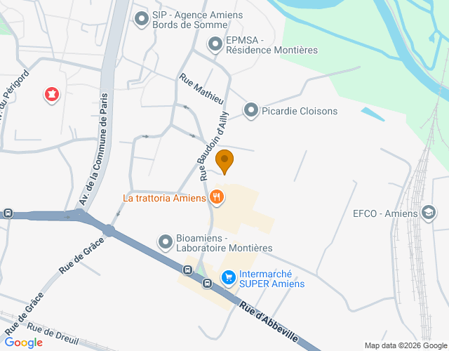 Plan pour situer Hubert Deloute ventes aux enchères à Amiens